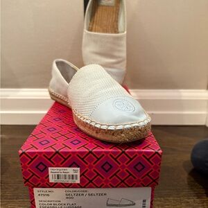 Tory Burch White Espadrille Flats